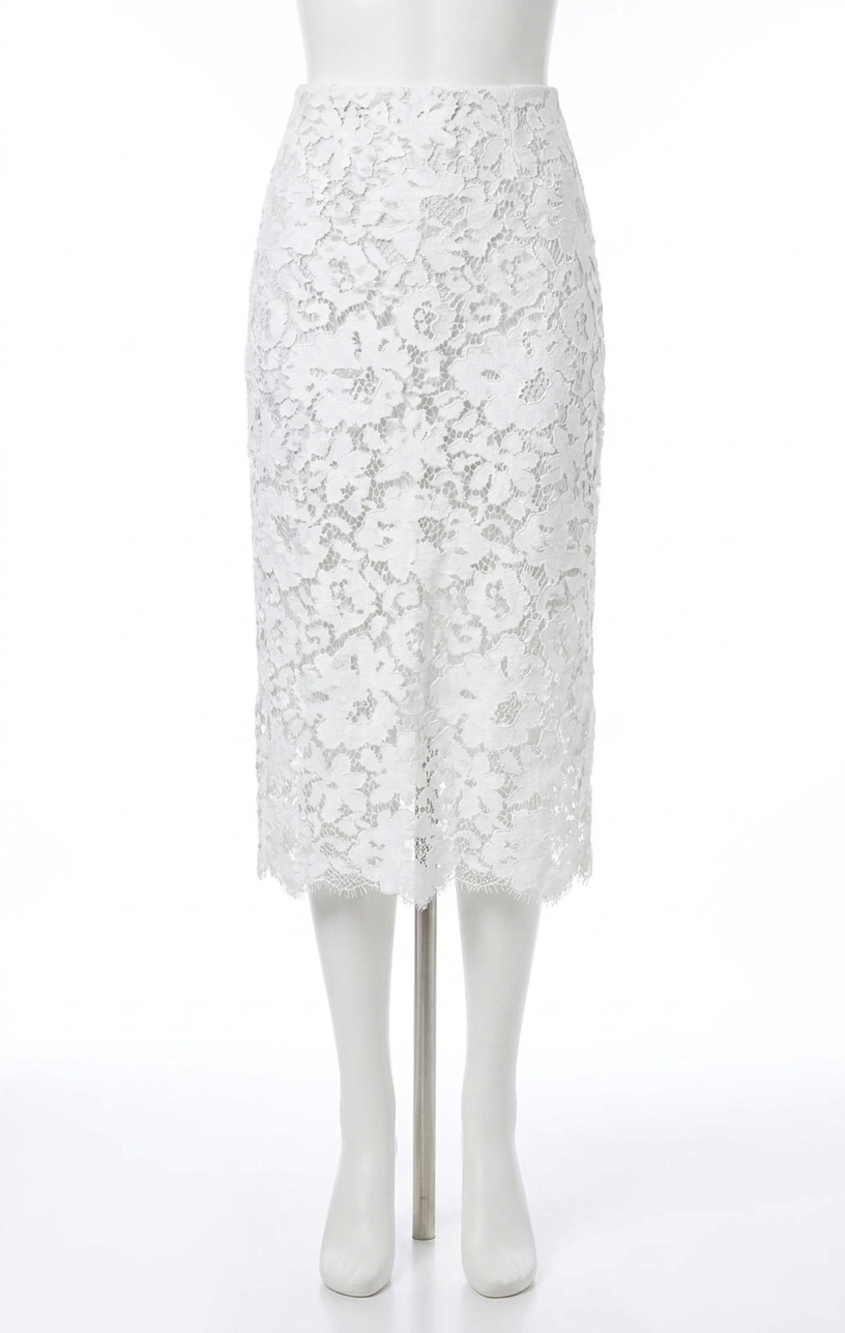 NEW L'AGENCE makena pencil skirt in white
